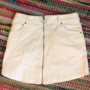 White mini skirt